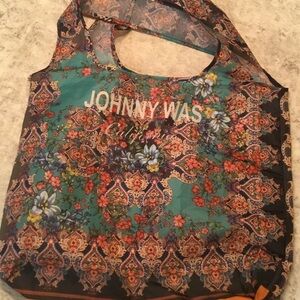 Johnny Was California Teal and Floral Tote Bag NWOT